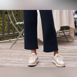 Frank & Eileen Catherine navy wide leg crop sweatpants